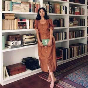 Christy Dawn Astrid Dress in Maple Daisy Dots L